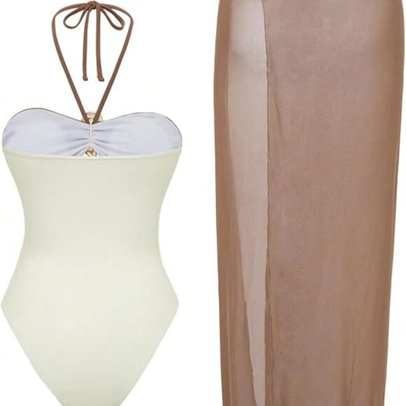 One Piece Swimsuit Metal Decor - Picture 3 of 4